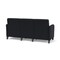 Lesro Siena Lounge Reception 3 Seat Tandem Seating No Center Arms, Black, MD Black Upholstery SN3101 - alternate 2